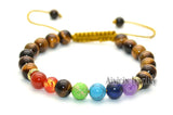 Tiger Eyes 7 Colors Stone Beads Chain Bracelets for Men and Women