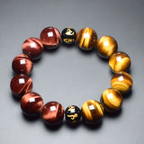 Tiger Eyes Red Yellow Beaded Bracelet 10/12/14/16mm