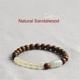 Tiger Skin Sandalwood Beads Bracelet Chalcedony Hetian Jade Bracelet