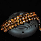 Tiger Skin Sandalwood Tabby Pattern 108 Beads