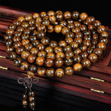 Tiger Skin Sandalwood Tabby Pattern 108 Beads