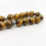 Tiger Eye Tasbih with Metal Tassels 33-66-99 Beads Bracelet