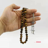 Tiger Eye Tasbih with Metal Tassels 33-66-99 Beads Bracelet