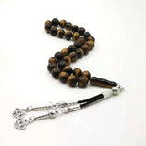 Natural Tiger Eyes Tasbih Muslim Man Misbaha Prayer Beads 33 66 99 Beads