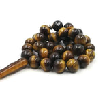 Natural Tiger Eyes Tasbih Muslim Man Misbaha Prayer Beads 33 66 99 Beads
