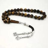 Natural Tiger Eyes Tasbih Muslim Man Misbaha Prayer Beads 33 66 99 Beads