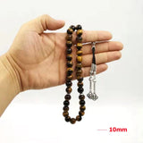 Natural Tiger Eyes Tasbih Muslim Man Misbaha Prayer Beads 33 66 99 Beads