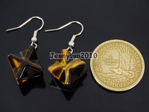 Tiger's Eye Merkaba Healing Pendant & Earrings Set
