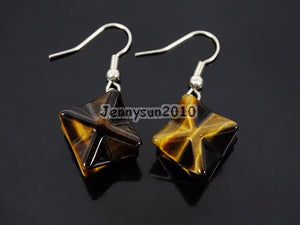 Tiger's Eye Merkaba Healing Pendant & Earrings Set