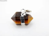 Tiger's Eye Gemstone Hexagonal Pointed Pendant Beads Pack