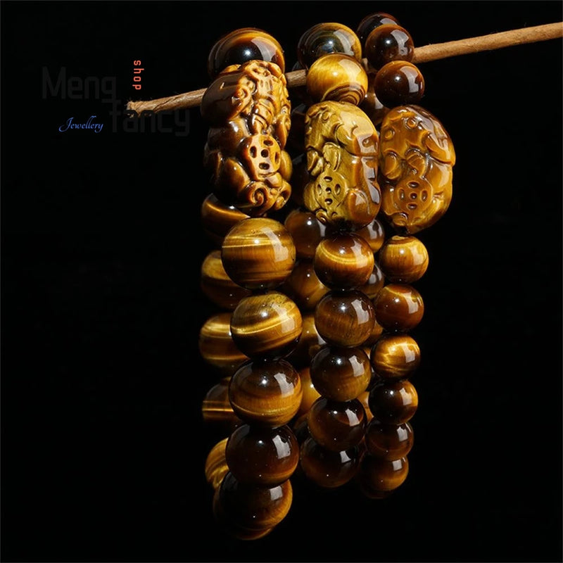 Natural Tiger's Eye Pixiu Bracelet - Fine Jewelry Jade Bangle for Men Women