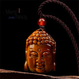 Tiger's Eye Stone Buddha Head Pendant Necklace