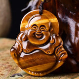 Tiger's Eye Carved Maitreya Lucky Pendant