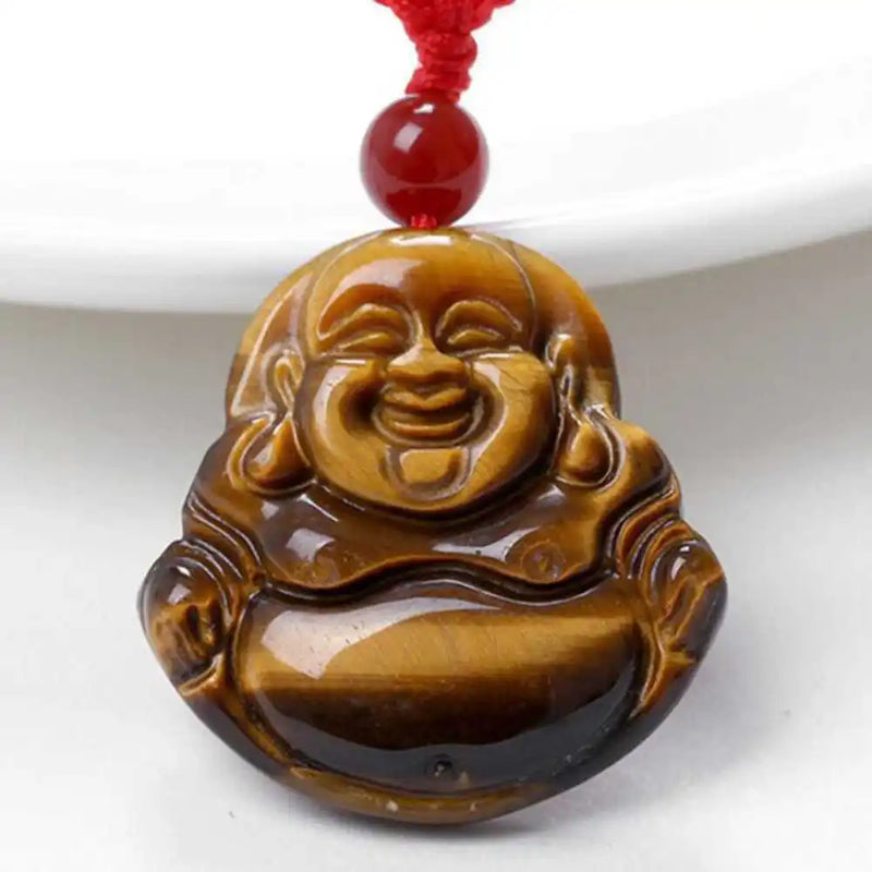 Tiger's Eye Carved Maitreya Lucky Pendant