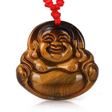 Tiger's Eye Carved Maitreya Lucky Pendant
