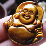 Tiger's Eye Carved Maitreya Lucky Pendant
