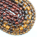 Tiger's Eye Drum Shape Beads 8-20mm 15inch Strand DIY Jewelry Making