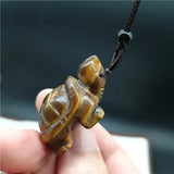 Tiger's Eye Turtle Pendant Crystal Necklace DIY Jewelry