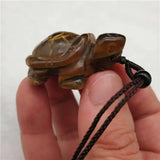 Tiger's Eye Turtle Pendant Crystal Necklace DIY Jewelry