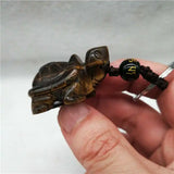 Tiger's Eye Turtle Keychain Crystal DIY Pendant