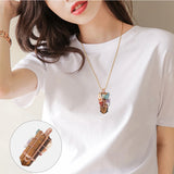 Tigers Eye Hexagons Pendant Bronze Wire Chakra Tree Of Life Jewelry
