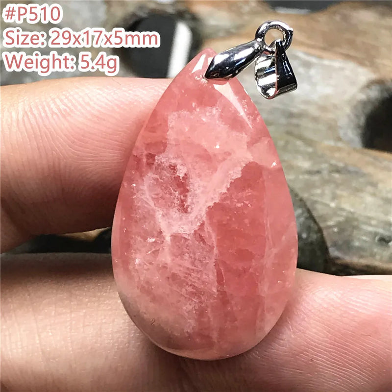 Natural Red Rhodochrosite Pendant Jewelry Healing Luck Argentina Crystal