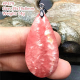 Natural Red Rhodochrosite Pendant Jewelry Healing Luck Argentina Crystal