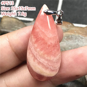 Natural Red Rhodochrosite Pendant Jewelry Healing Luck Argentina Crystal