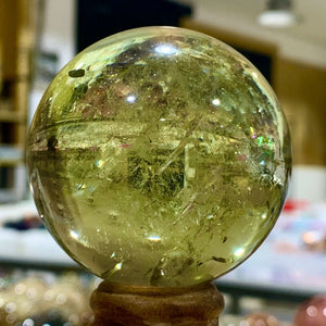 Natural Topaz Fumigation Crystal Sphere Quartz Column Reiki Healing