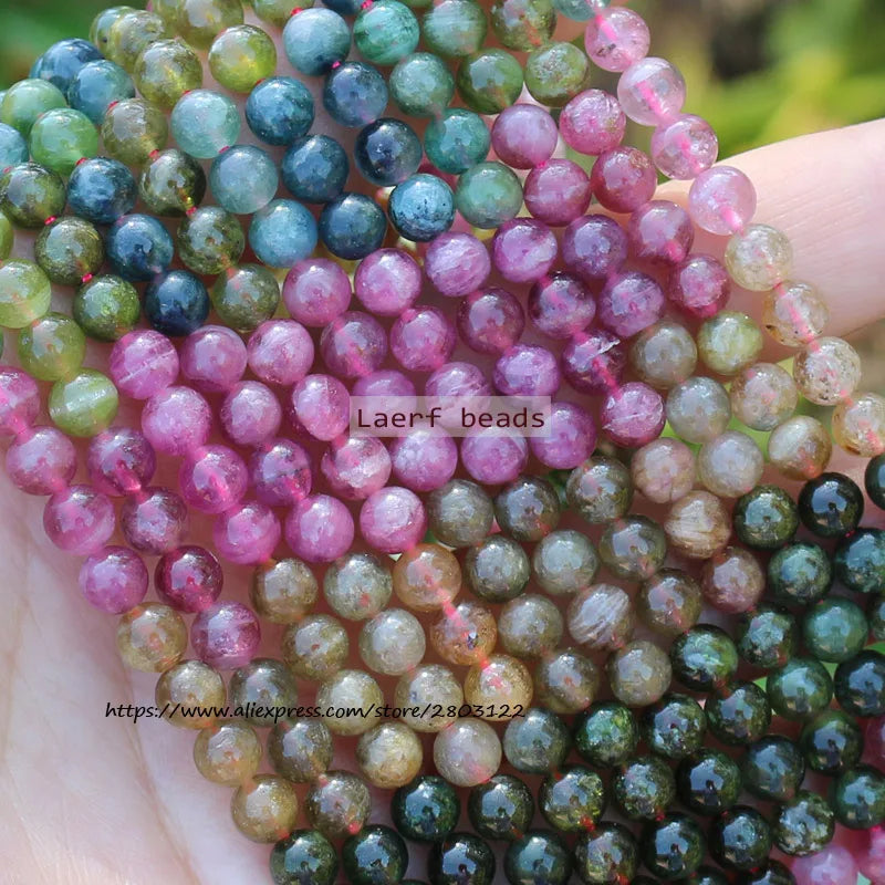 Natural Tourmaline 5.5mm MultiColor Round Gem Stone