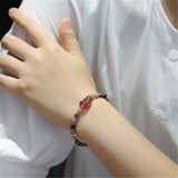 Candy Tourmaline Strawberry Crystal Pixiu Bracelet