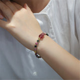 Candy Tourmaline Strawberry Crystal Pixiu Bracelet