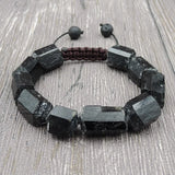 Tourmaline Double Point Beads Bracelet Hand-knitted Strand