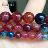 Natural Tourmaline Dragon Veins Agates Stone Beads for Jewelry Making