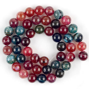 Natural Tourmaline Dragon Veins Agates Stone Beads for Jewelry Making