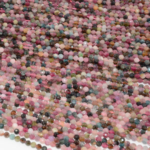 Round Tourmaline Faceted Beads 3.2mm
