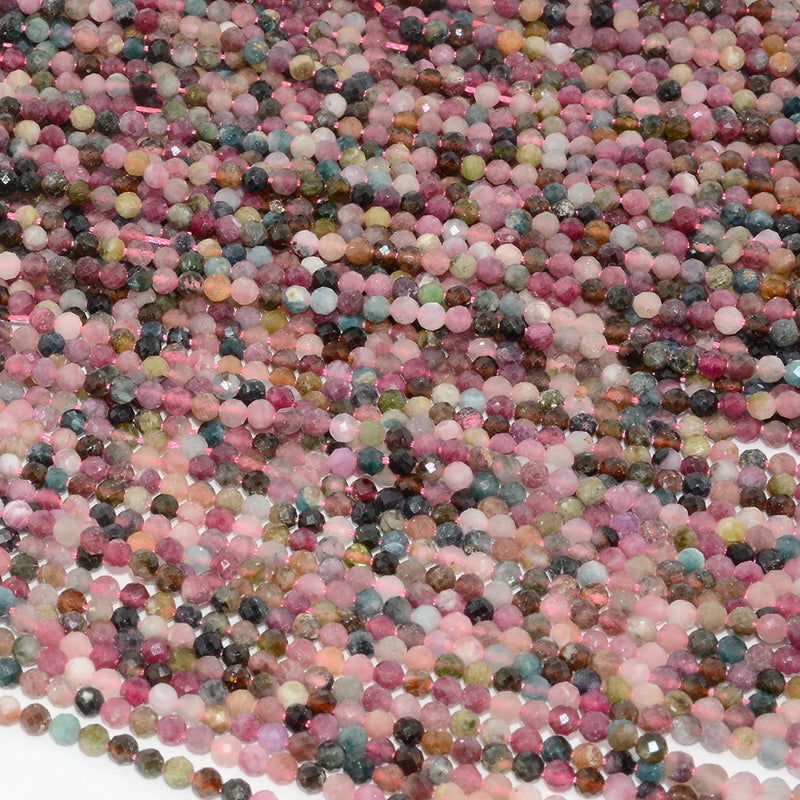 Round Tourmaline Faceted Beads 3.2mm