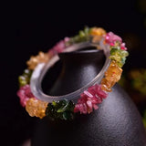 Natural Tourmaline Gravel Crystal Braid Bracelet