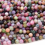 AA Round Tourmaline Gemstone Loose Beads 15''