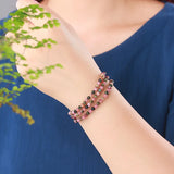 4mm Tourmaline Stone Bracelet Layers Crystal Beads Women Beauty Jewelry