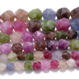 Natural Tourmaline Stone Beads 6 8 10mm Faceted Spacer Beads