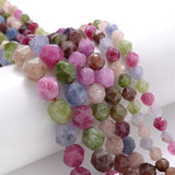 Natural Tourmaline Stone Beads 6 8 10mm Faceted Spacer Beads