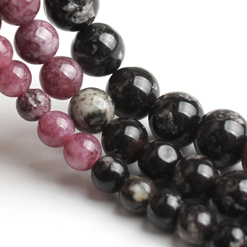 Natural Tourmaline Stone Beads Round Loose Beads 6/8/10mm 15 Inches