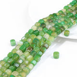 Natural Tourmaline Weathered Agate Cube Beads 6-8mm 15''