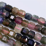 Tourmalines Cube Faceted StoneBeads 4mm Fashione Crystal DIY GemBeads