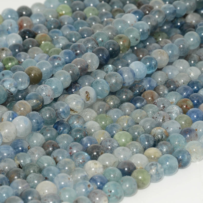 Natural Translucent Kyanite Loose Round Beads, Light Green, 6mm-6.3mm