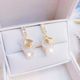 Shell Ear Studs Translucent Earrings Metal Glamour Accessories