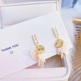 Shell Ear Studs Translucent Earrings Metal Glamour Accessories