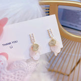 Shell Ear Studs Translucent Earrings Metal Glamour Accessories