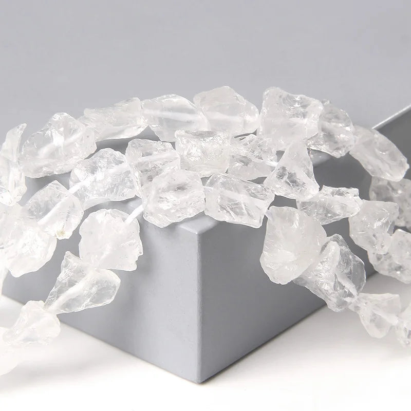 Clear Crystal Rough Stone Beads 7-11MM Loose Gravel Spacer Beads